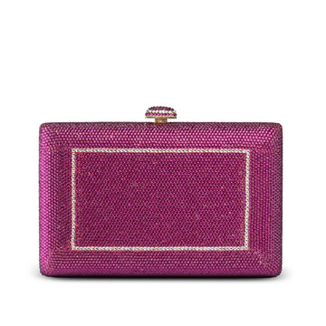 Indian Pink and Stripe Crystal Clutch - CrystalCraftWorld