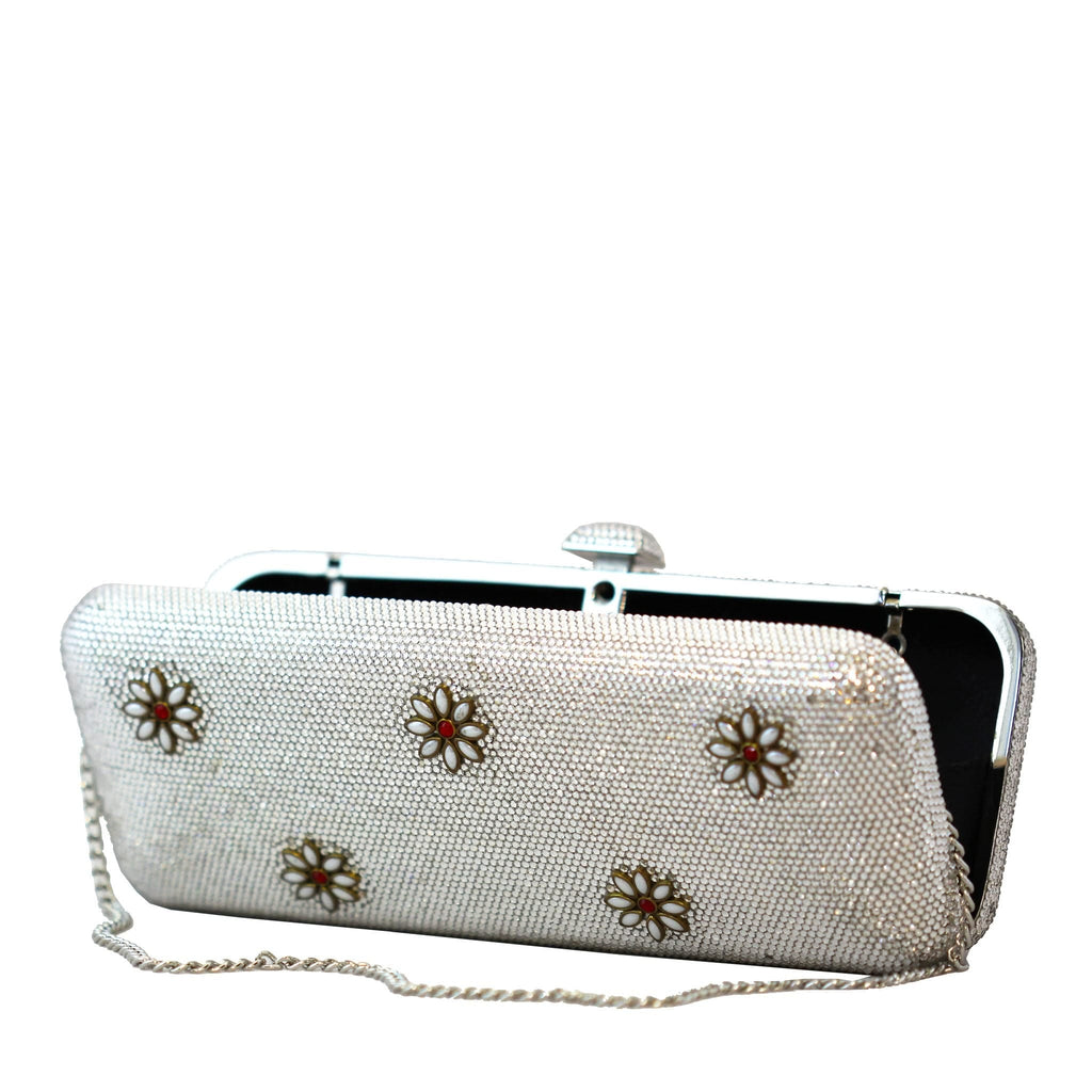 Touch Of Silver Crystal Clutch - CrystalCraftWorld